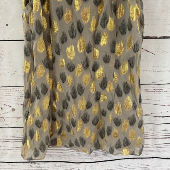 Anthropologie Gold and Silver Ruffle Blouse - Picture 11 of 12